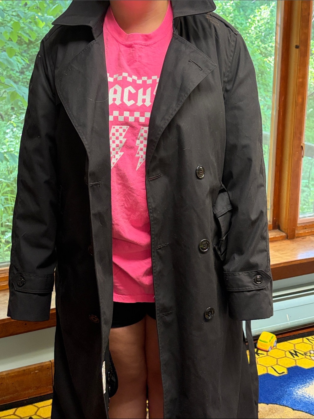 Classic Black Trench Coat - Men's Timeless Lightweight Overcoat